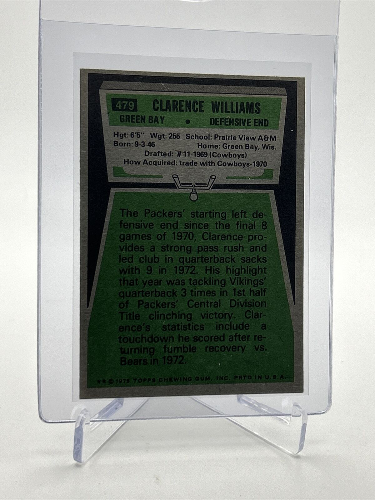 1975 Topps Clarence Williams Football Card #479 EX-MT Quality FREE SHIPPING