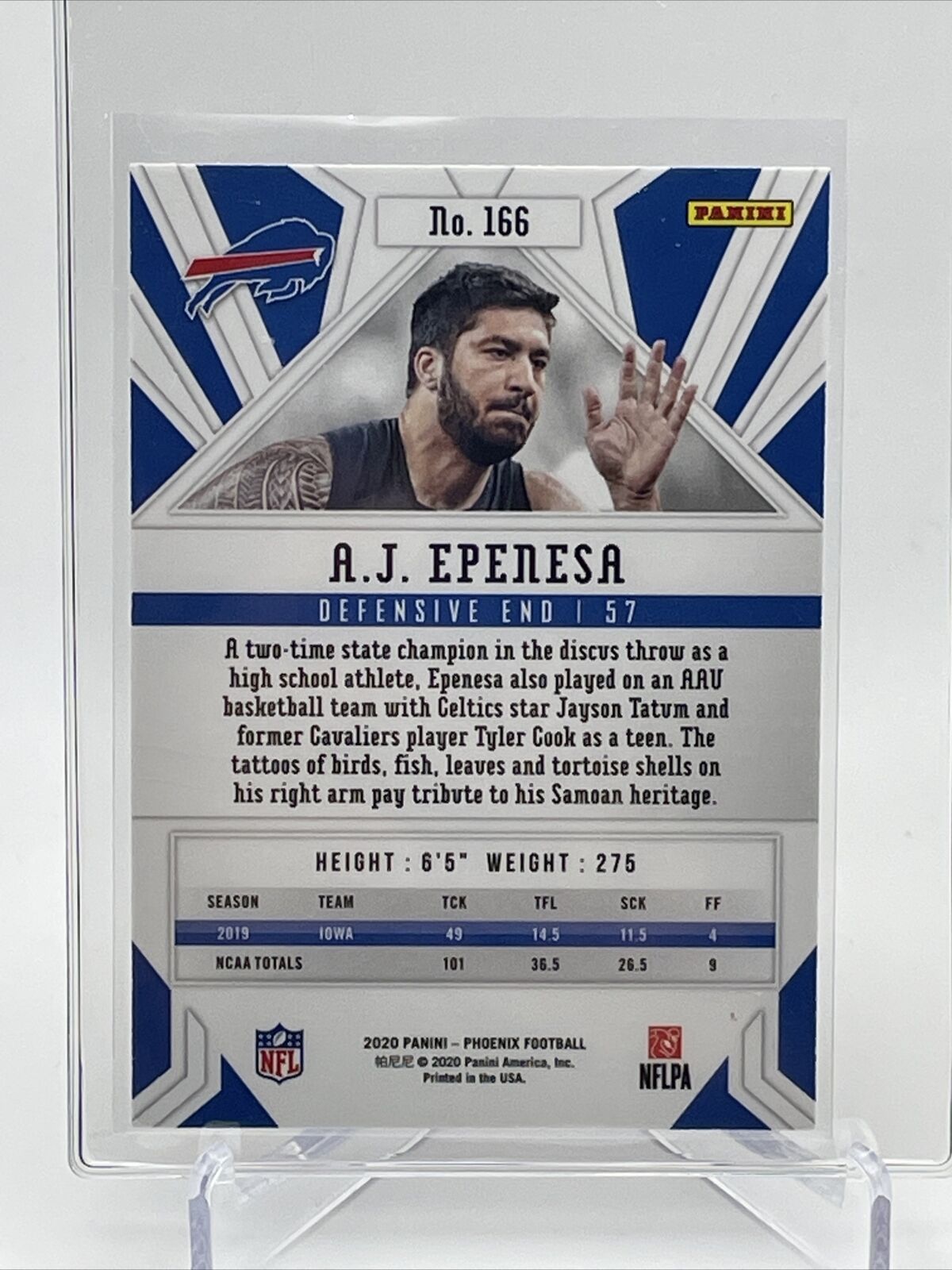 2020 Panini Phoenix FIRE BURST A.J. Epenesa Rookie #166 Mint FREE SHIPPING