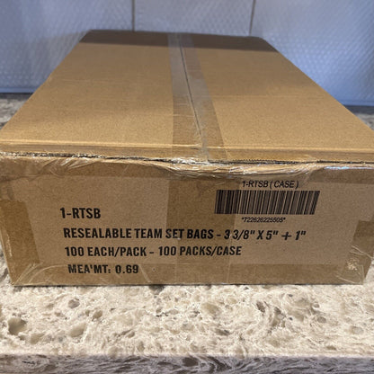 BCW Resealable Team Set Bags CASE of 100 Packs of 100 Sleeves/Pack, 10000 total