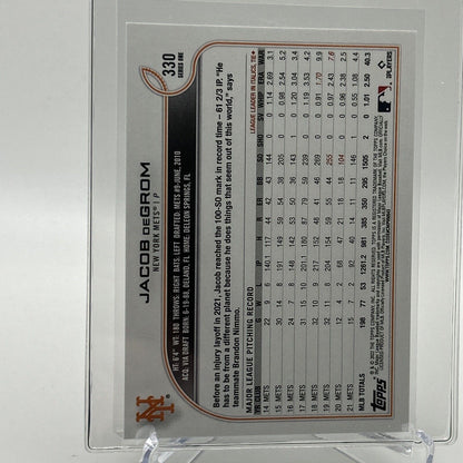 2022 Topps Jacob deGrom Baseball Card #330 Mint FREE SHIPPING