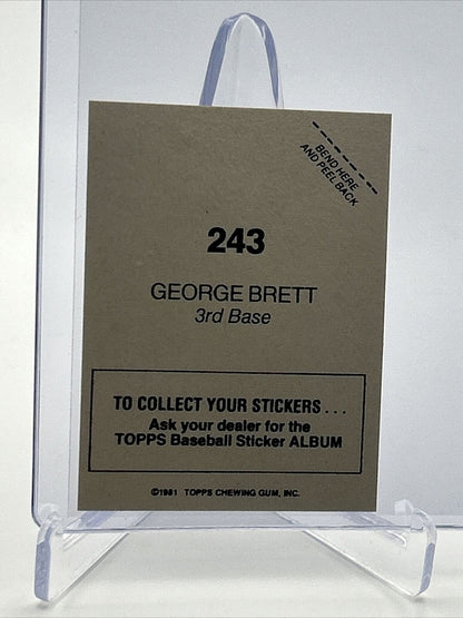 1981 Topps Stickers George Brett FOIL Baseball Card #243 NM-Mint FREE SHIPPING