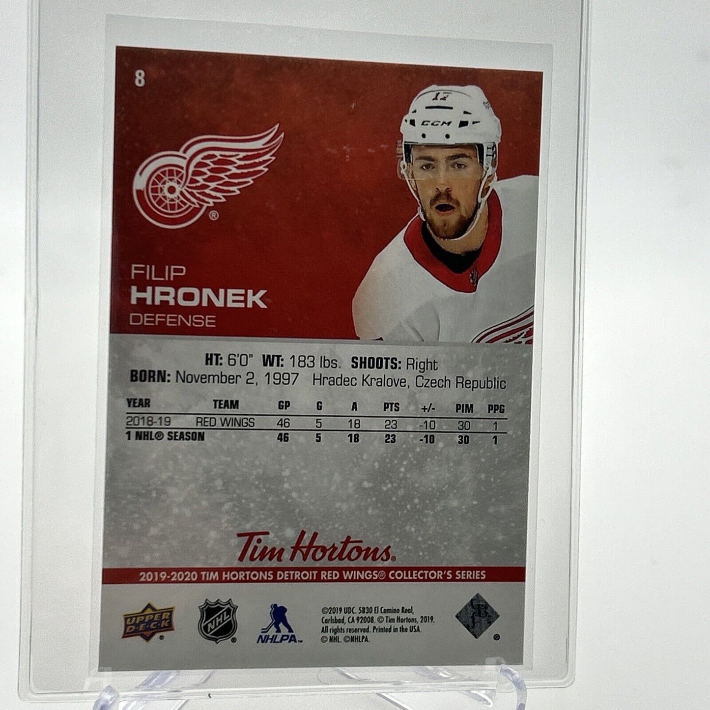2019-20 Upper Deck Tim Hortons Filip Hronek Hockey Card #8 Mint FREE SHIPPING