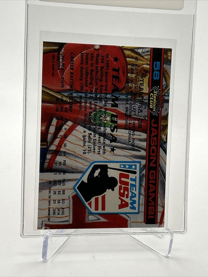 1992 Stadium Club Dome Jason Giambi Rookie Baseball Card #58 Mint FREE SHIPPING
