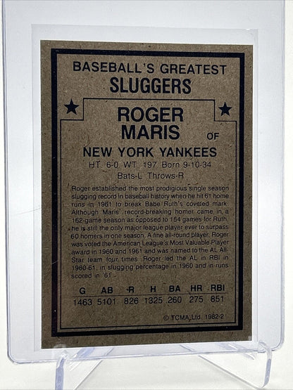 1982 TCMA Greatest Sluggers Roger Maris Baseball Card #2 Mint FREE SHIPPING