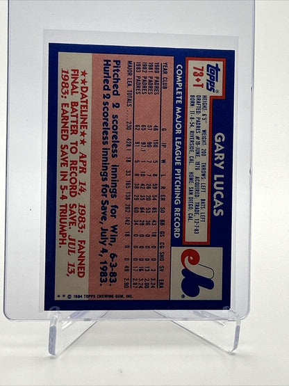 1984 Topps Traded TIFFANY Gary Lucas Card #73T NM-MT FREE SHIPPING