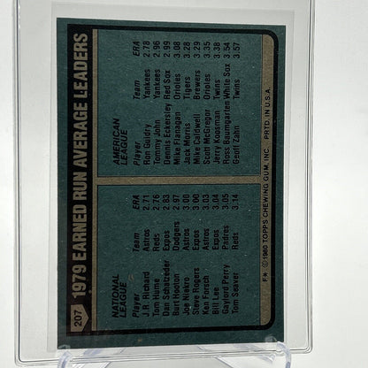 1980 Topps 1979 Earned Run Average Leaders Card #207 NM-Mint FREE SHIPPING