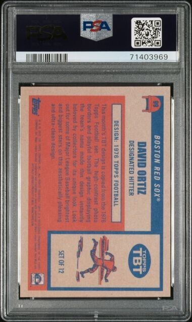 2022 Topps Throwback Thursday David Ortiz Baseball Card #99 PSA 10