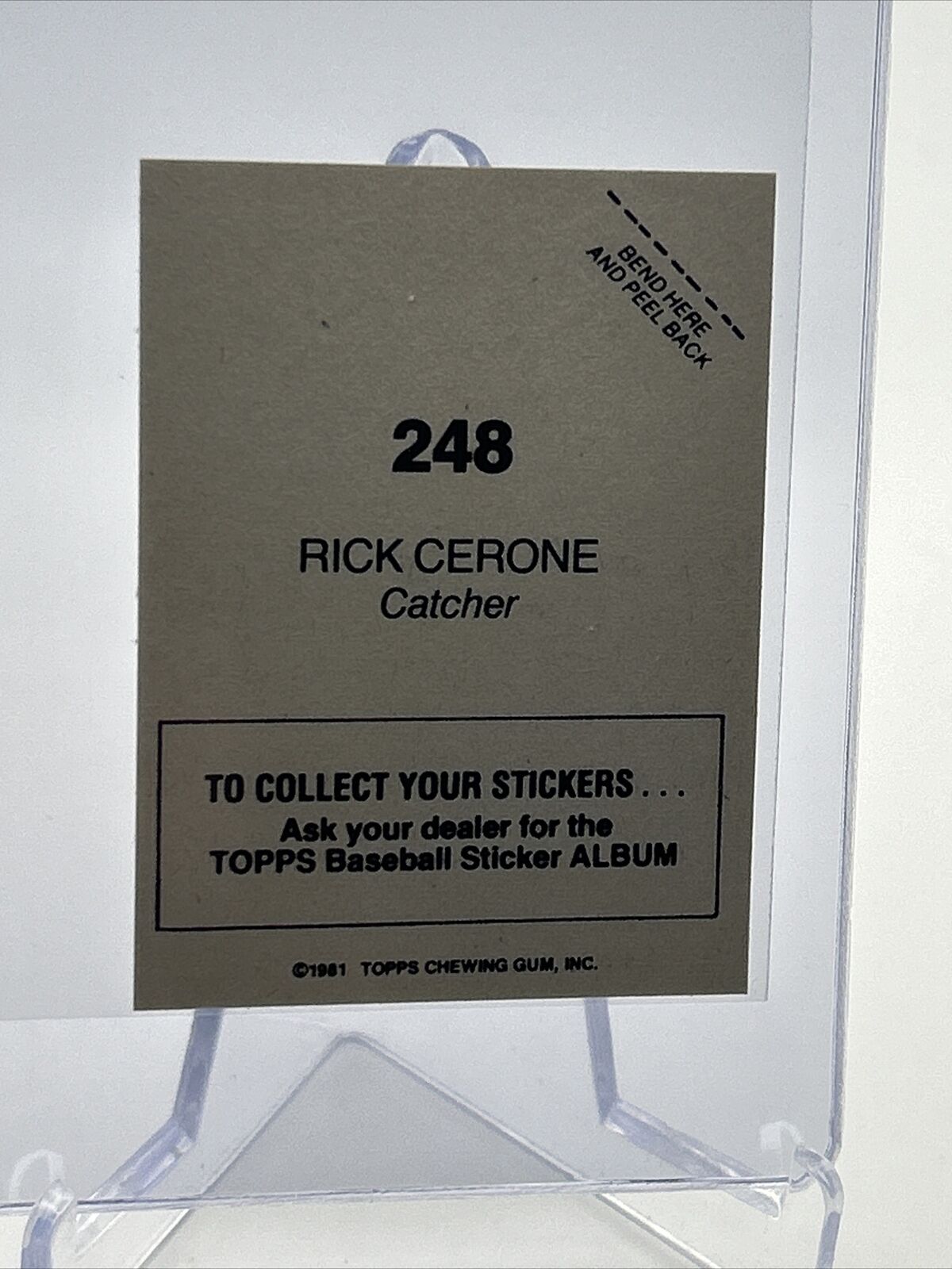 1981 Topps Stickers Rick Cerone FOIL Baseball Card #248 NM-Mint FREE SHIPPING