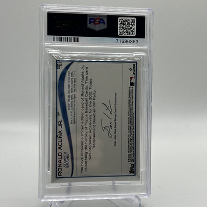 2022 Topps Transcendent VIP Party Ronald Acuna Jr. Card #2014 PSA 10 35/95