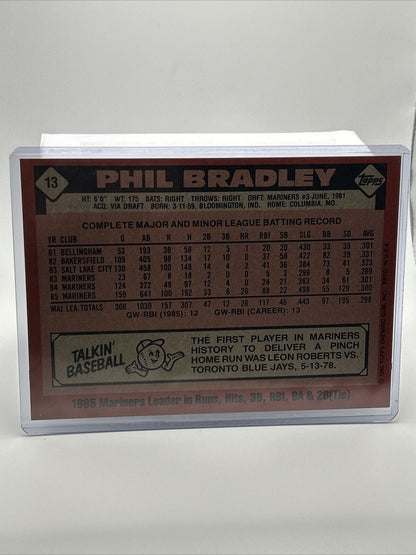 1986 Topps Super Phil Bradley Baseball Card #13 NM-Mint FREE SHIPPING