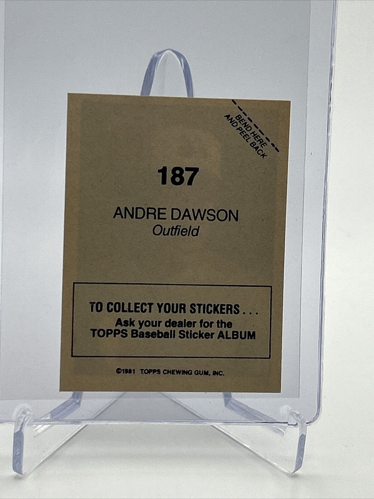 1981 Topps Stickers Andre Dawson Baseball Card #187 NM-Mint FREE SHIPPING