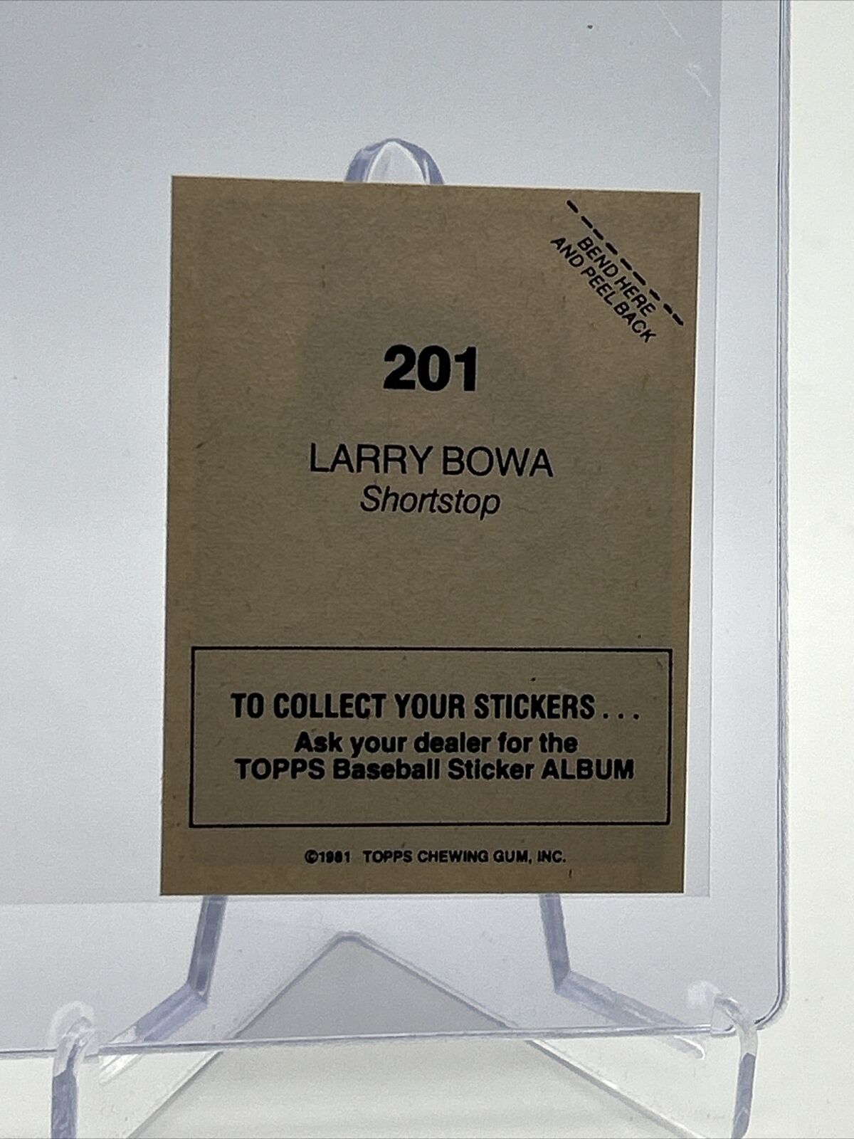 1981 Topps Stickers Larry Bowa Baseball Card #201 NM-Mint FREE SHIPPING