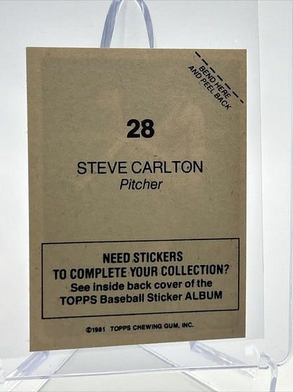 1981 Topps Stickers Steve Carlton Baseball Card #28 NM-Mint FREE SHIPPING