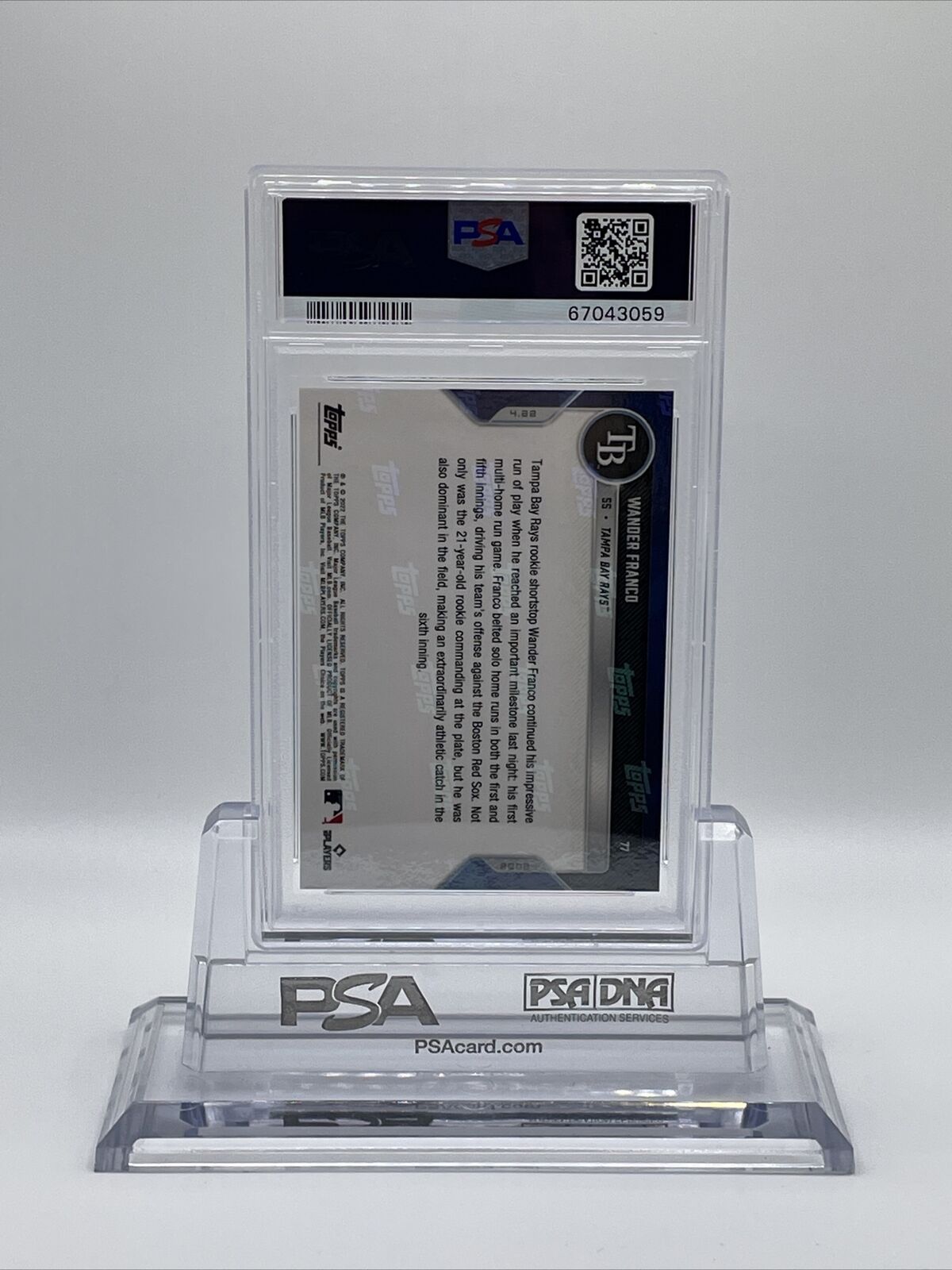 2022 Topps Now Wander Franco Rookie Baseball Card #77 PSA 10 Gem Mint