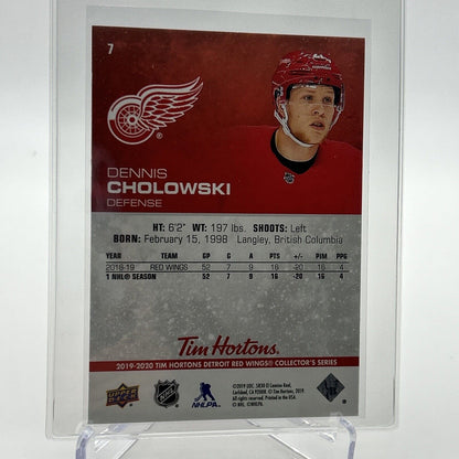 2019-20 Upper Deck Tim Hortons Dennis Cholowski Card #7 Mint FREE SHIPPING