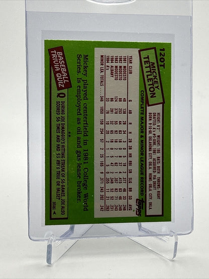 1985 Topps Traded Mickey Tettleton Rookie Baseball Card 120T NM-MT FREE SHIPPING