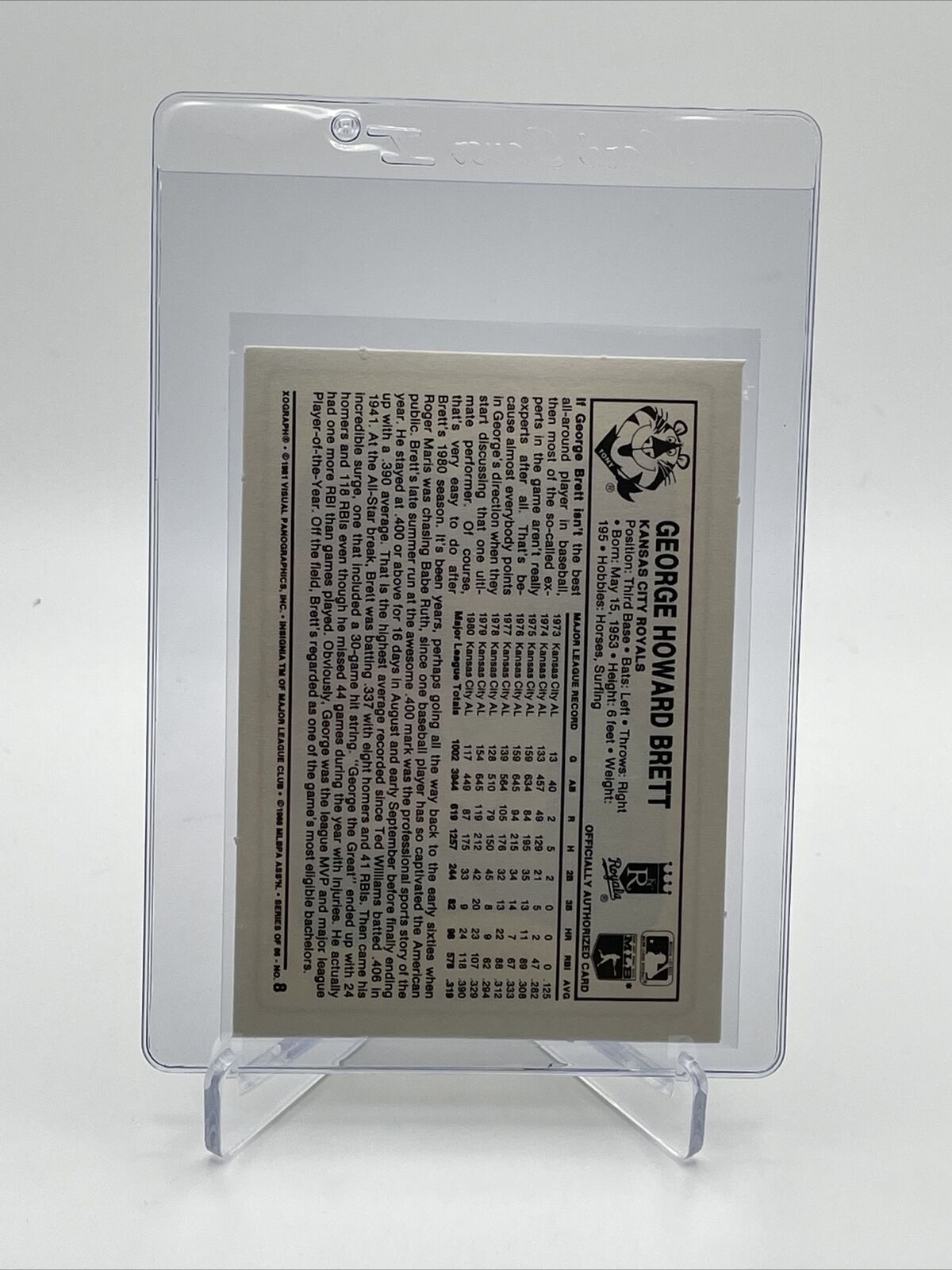1981 Kellogg's George Brett Baseball Card #8 NM-Mint FREE SHIPPING
