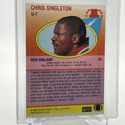 1990 Fleer Update Chris Singleton Rookie Football Card #U-7 Mint FREE SHIPPING