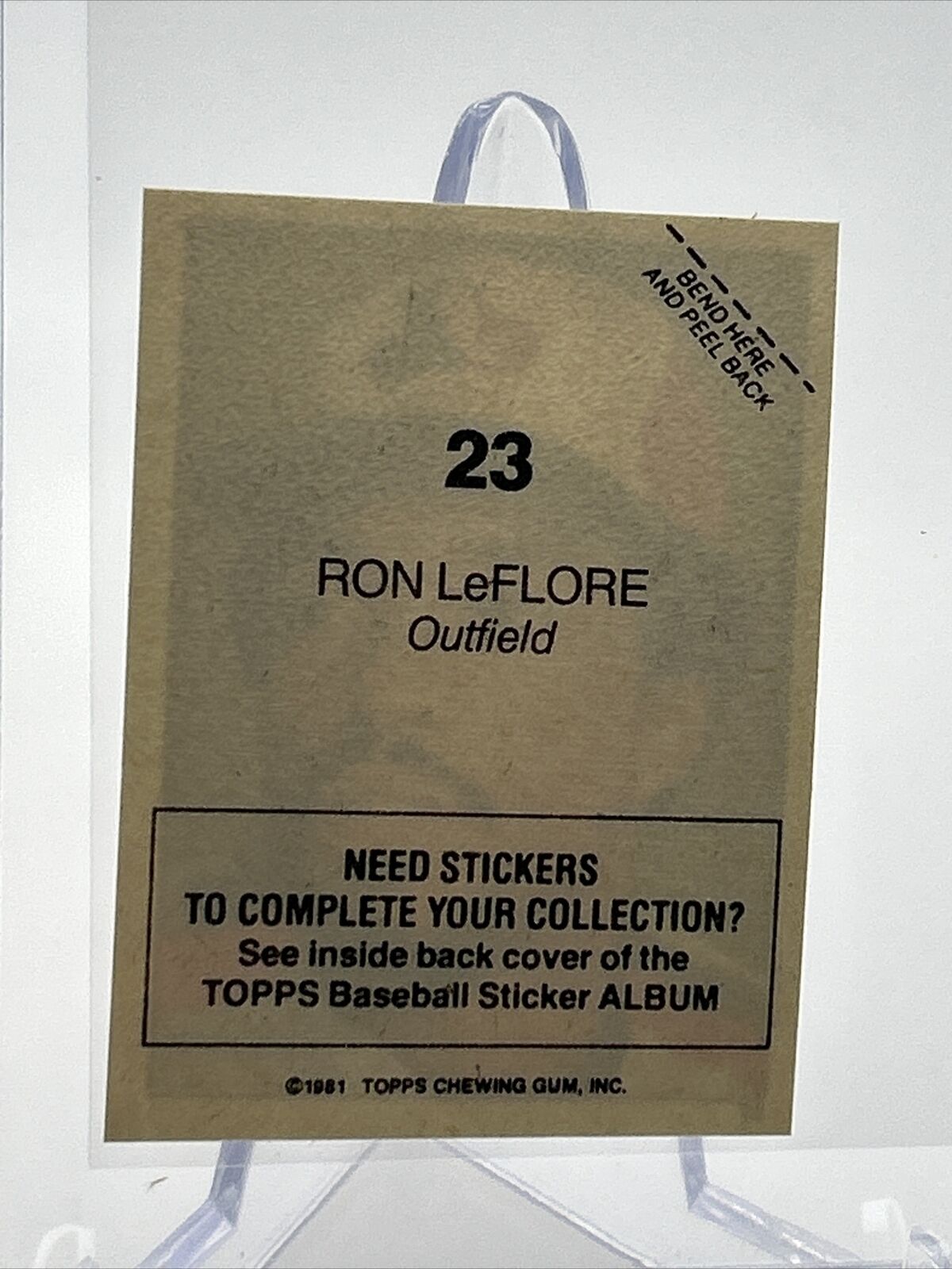 1981 Topps Stickers Ron LeFlore Baseball Card #23 NM-Mint FREE SHIPPING