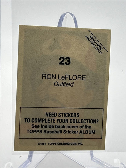 1981 Topps Stickers Ron LeFlore Baseball Card #23 NM-Mint FREE SHIPPING