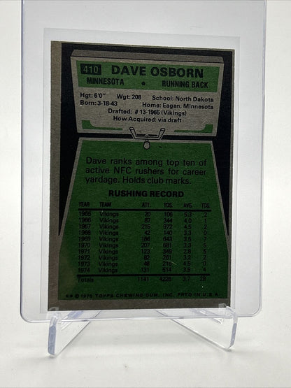 1975 Topps Dave Osborn Football Card #410 EX-MT Quality FREE SHIPPING