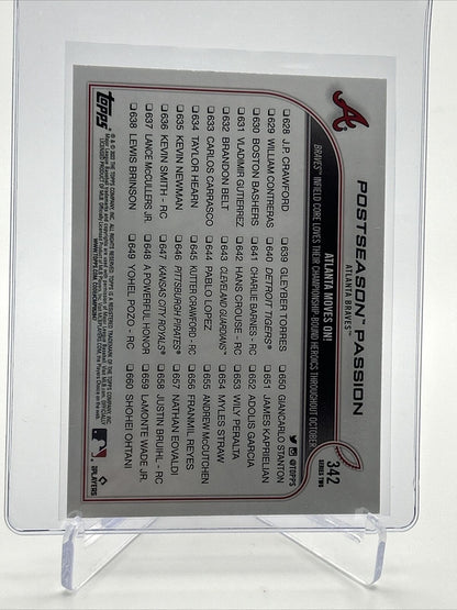 2022 Topps Postseason Passion Braves Baseball Card #342 Mint FREE SHIPPING