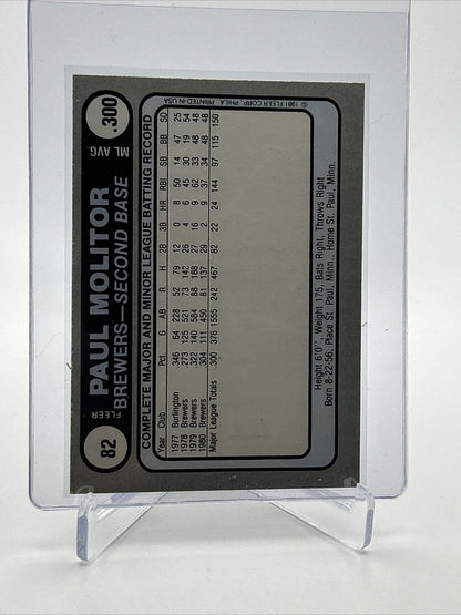 1981 Fleer Star Stickers Paul Molitor Baseball Card #82 NM-MT FREE SHIPPING