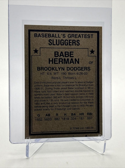 1982 TCMA Greatest Sluggers Babe Herman Baseball Card #28 Mint FREE SHIPPING