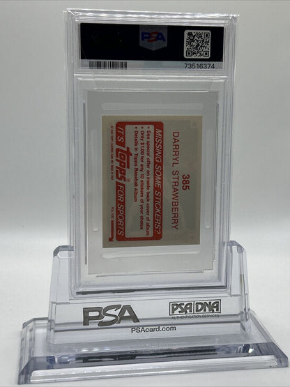 1984 Topps Stickers Baseball Darryl Strawberry Rookie #385 PSA 8 73516374