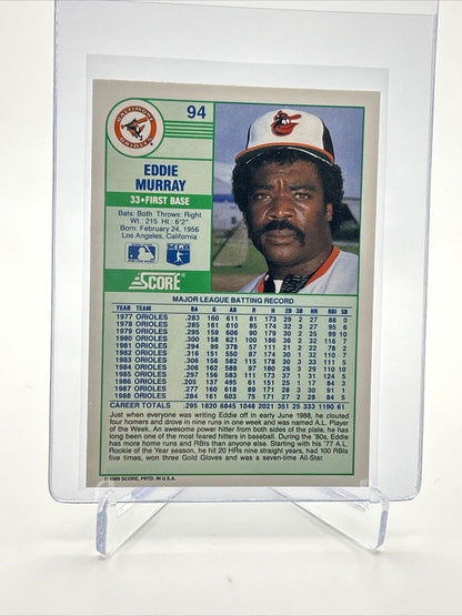1989 Score Eddie Murray Baseball Card #94 Mint FREE SHIPPING