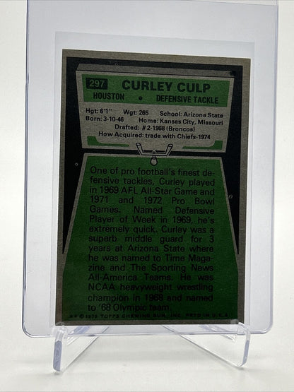 1975 Topps Curley Culp Football Card #297 NM Quality FREE SHIPPING