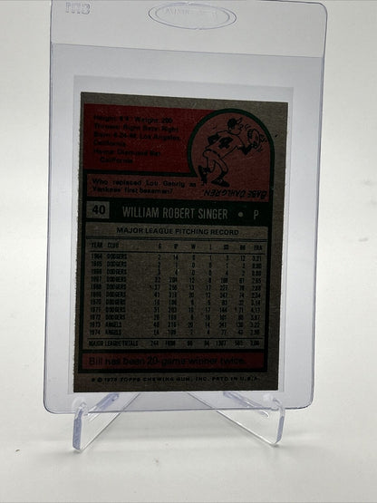 1975 Topps Bill Singer Baseball Card #40 NM Quality FREE SHIPPING
