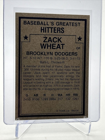 1982 TCMA Greatest Hitters Zack Wheat Baseball Card #36 Mint FREE SHIPPING