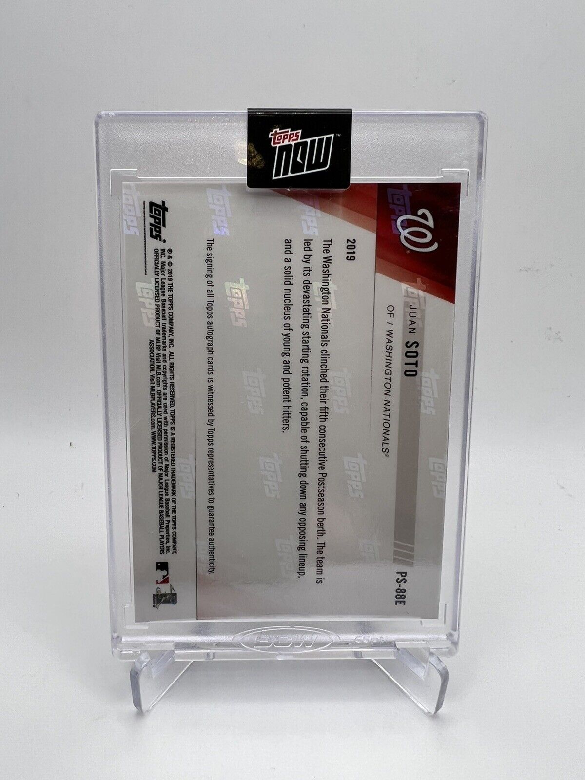 2021 Topps Now Postseason Juan Soto 4/5 Autograph Baseball Card #PS-88E