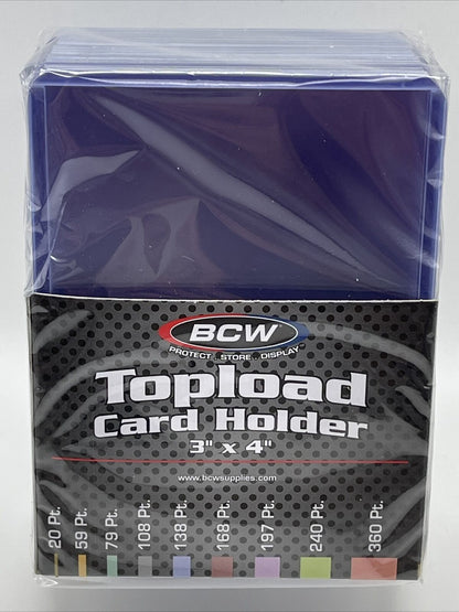 BCW 3X4 Toploaders PREMIUM 20pt Point 1 Pack of 25 for Standard Sized Cards