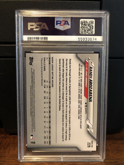2020 Topps 582 Montgomery Club Set Randy Arozarena Rookie Card #229 PSA 10