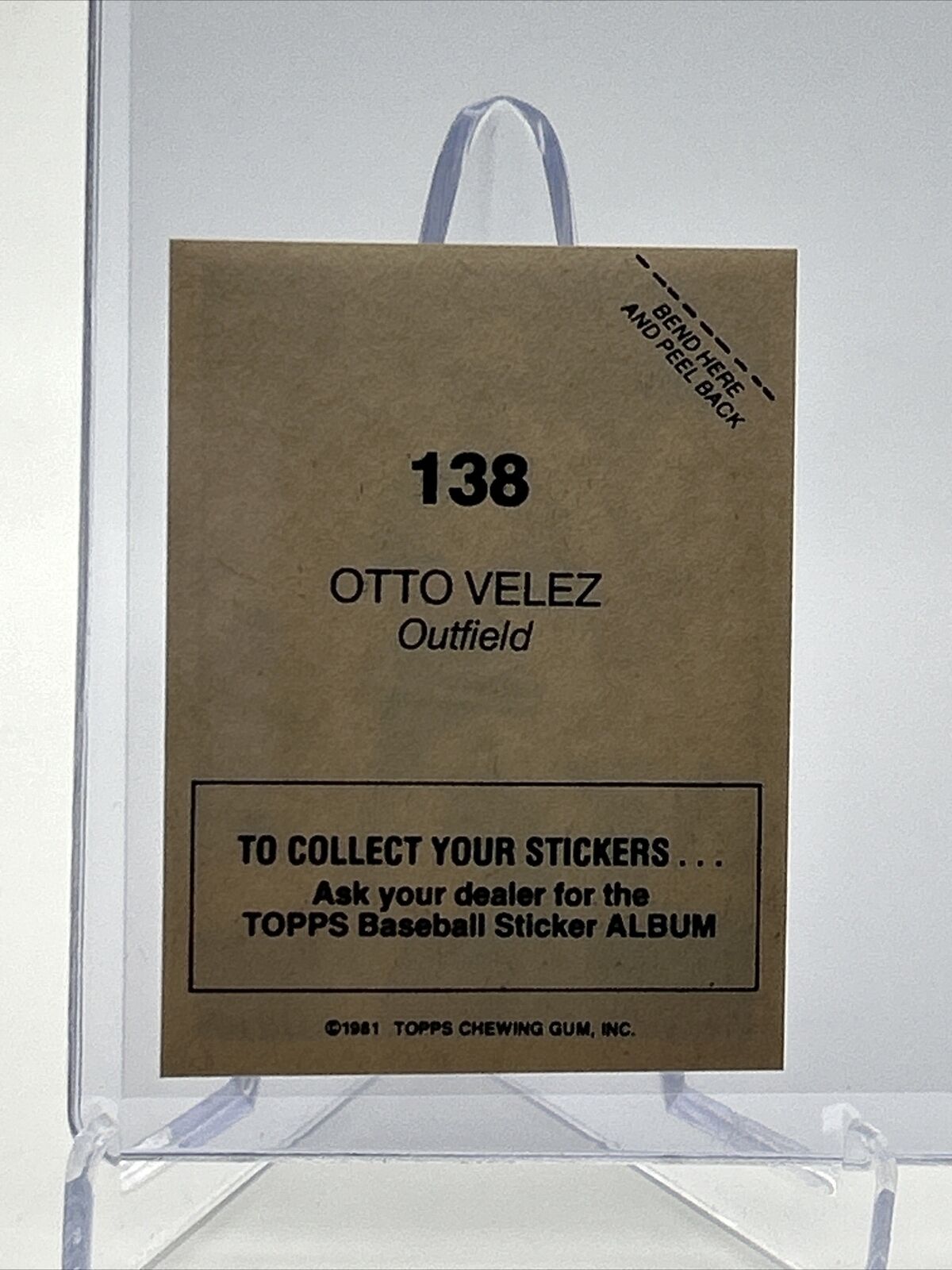 1981 Topps Stickers Otto Velez Baseball Card #138 NM-Mint FREE SHIPPING
