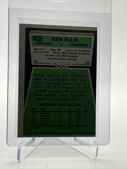 1975 Topps Ken Ellis Football Card #389 EX-MT Quality FREE SHIPPING