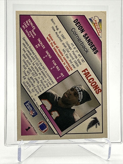1991 Pacific Deion Sanders Football Card #1 NM-MT FREE SHIPPING