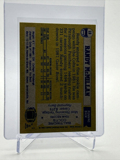 1982 Topps Randy McMillan Rookie Football Card #19 NM-MT FREE SHIPPING