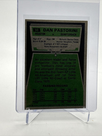 1975 Topps Dan Pastorini Football Card #50 NM Quality FREE SHIPPING