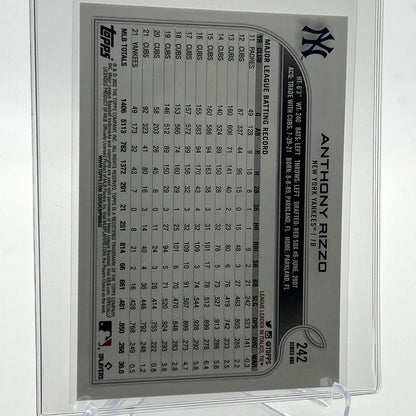 2022 Topps Anthony Rizzo Baseball Card #242 Mint FREE SHIPPING