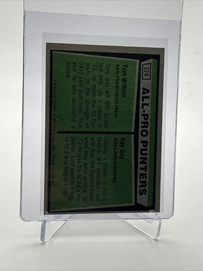 1975 Topps 1974 All-Pro Punters Football Card #224 NM Quality FREE SHIPPING