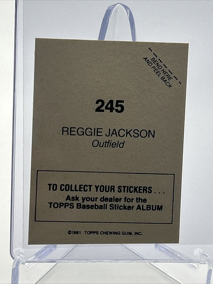 1981 Topps Stickers Reggie Jackson FOIL Baseball Card #245 NM-Mint FREE SHIPPING