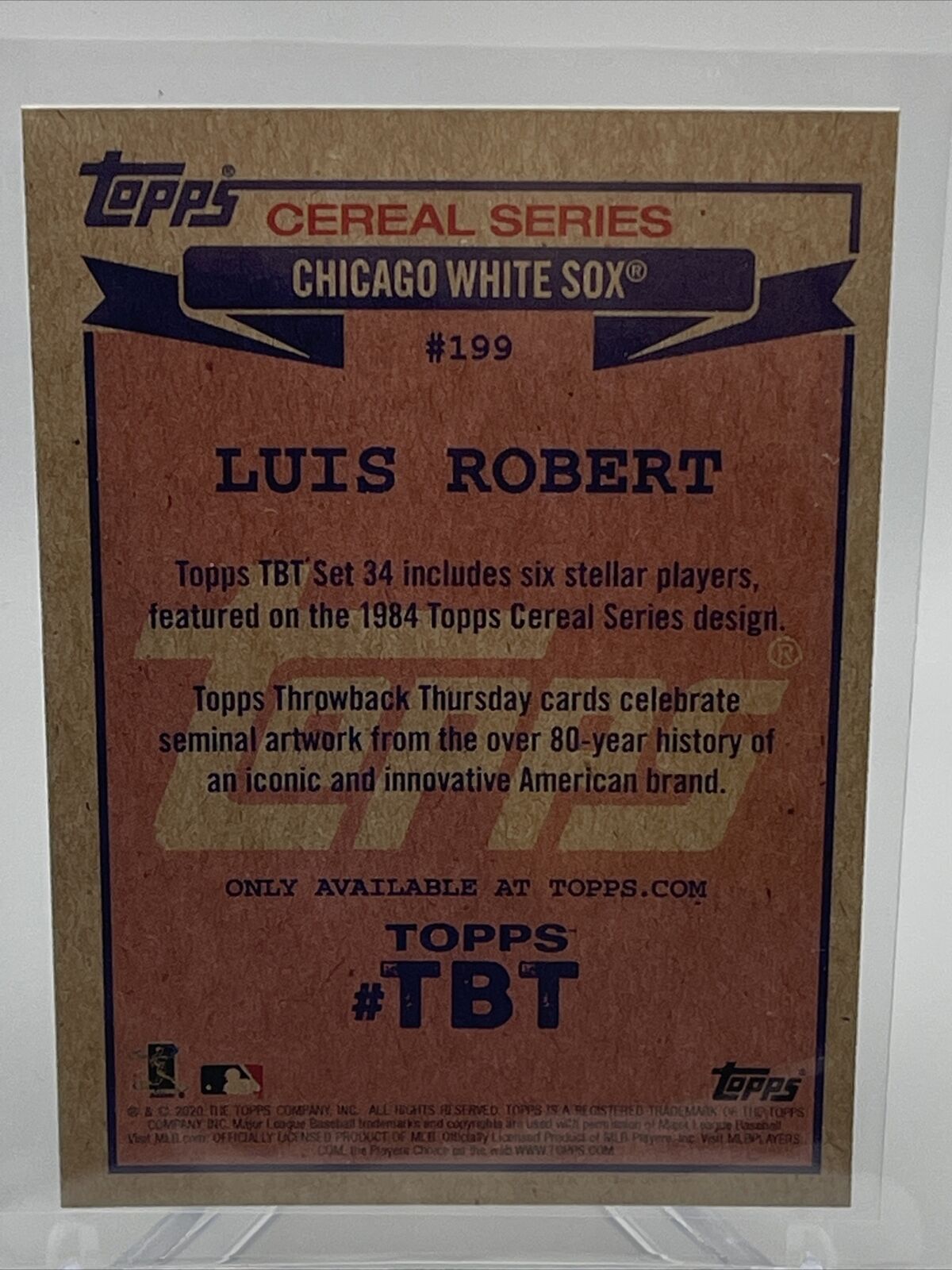 2020 Topps Throwback Thursday Luis Robert Rookie Card #199 Mint FREE SHIPPING