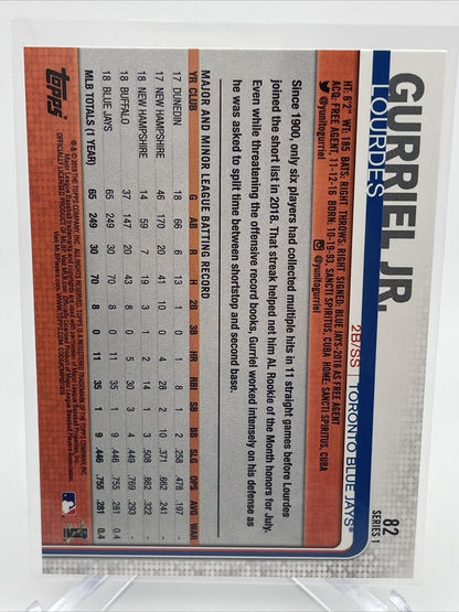 2019 Topps Lourdes Gurriel Jr. Baseball Card #82 Mint FREE SHIPPING