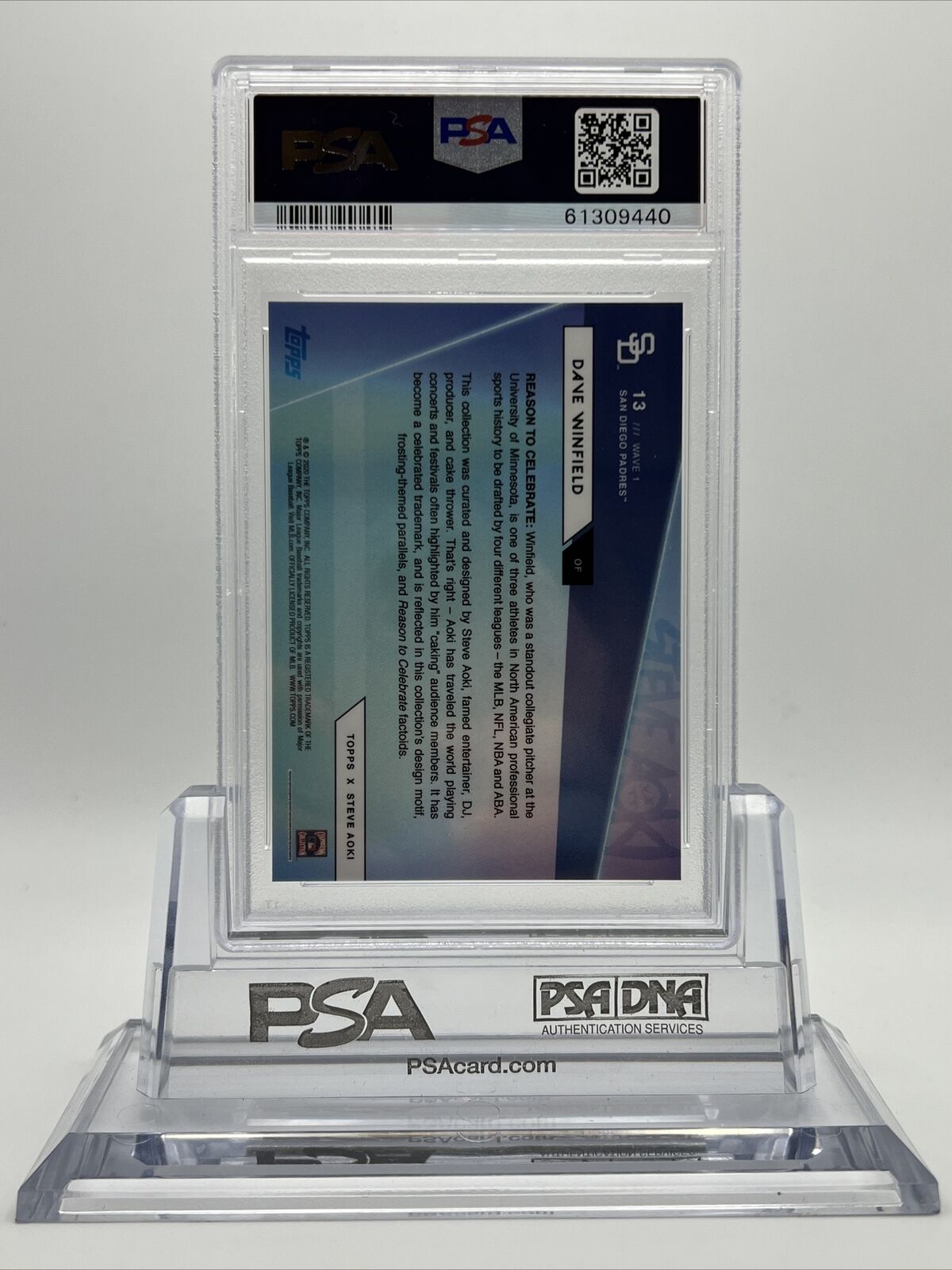 2020 Topps X Steve Aoki Dave Winfield Baseball Card #13 PSA 10