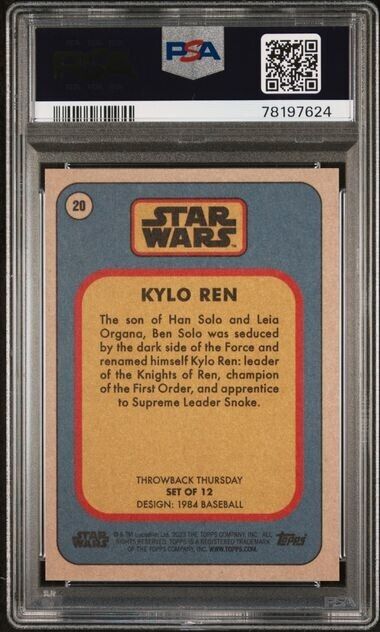 2023 Topps Star Wars Throwback Thursday Kylo Ren Card #20 PSA 10 Gem Mint