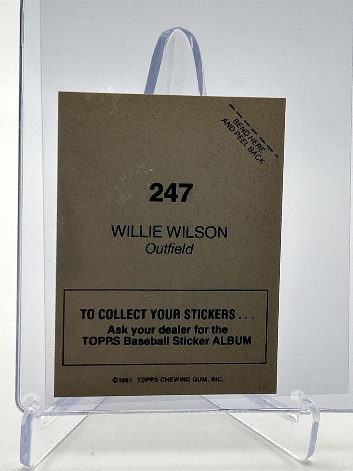 1981 Topps Stickers Willie Wilson FOIL Baseball Card #247 NM-Mint FREE SHIPPING