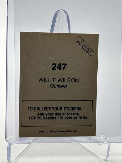 1981 Topps Stickers Willie Wilson FOIL Baseball Card #247 NM-Mint FREE SHIPPING